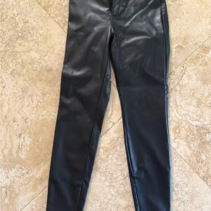 Zara Black Leather Look Trousers